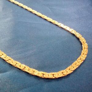 Silver Tone Nugget Link Long Chain Necklace